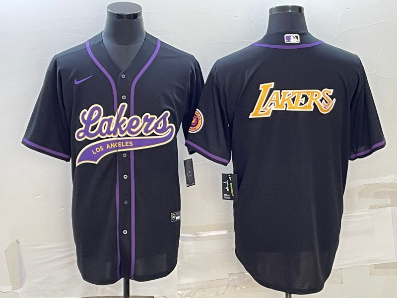 Nike 2023 Men Los Angeles Lakers Blank Black NBA Jersey style 2